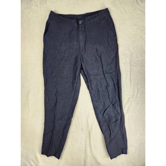 AX Armani Exchange Men's Linen Twill Chino Navy Blue Pants W31"x27" - Picture 1 of 16